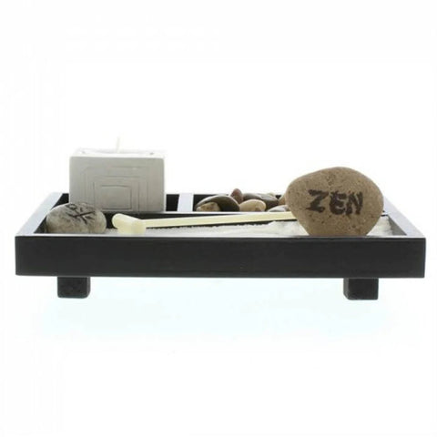 Home Decorative Zen Garden with Candle Holder - Wood - Memorialine