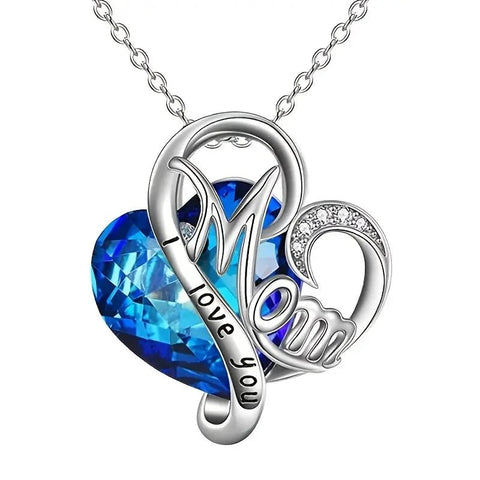 Huitan Mother'S Day Necklace for Mom Luxury Trendy Craved Pendant Necklace Pink Flower Aesthetic Neck Accessories Love Jewelry - Memorialine