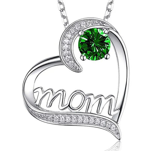 Huitan Mother'S Day Necklace for Mom Luxury Trendy Craved Pendant Necklace Pink Flower Aesthetic Neck Accessories Love Jewelry - Memorialine