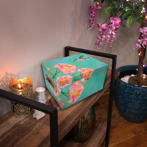 Hummingbird Cremation Urn – Handcrafted Metal Urn with Velvet Bag - Memorialine