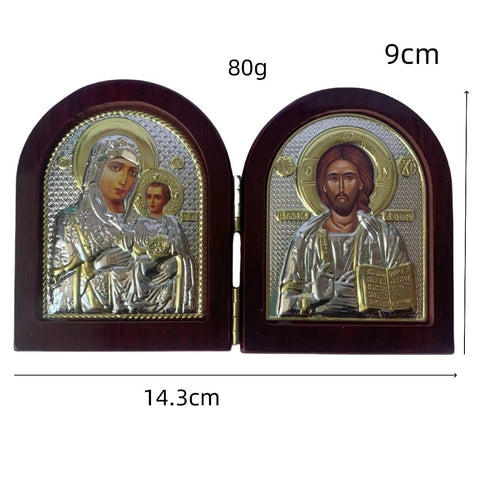 Jesus & Virgin Mary Wooden Icon - Memorialine