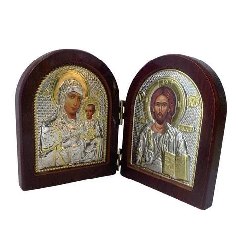 Jesus & Virgin Mary Wooden Icon - Memorialine