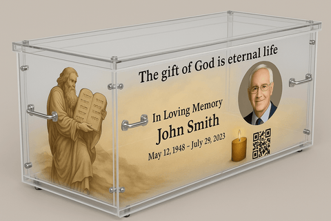 Personalized Holy Land Memorial Casket - Memorialine