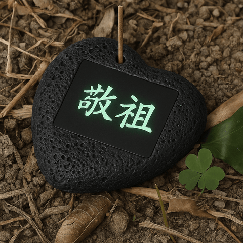 Personalized Memorial Glow Stone with Photo, Candle & QR Tribute - Memorialine