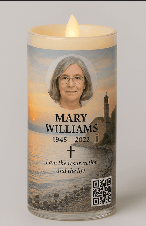 Personalized Memorial LED Candle - Tribute Gift - Memorialine