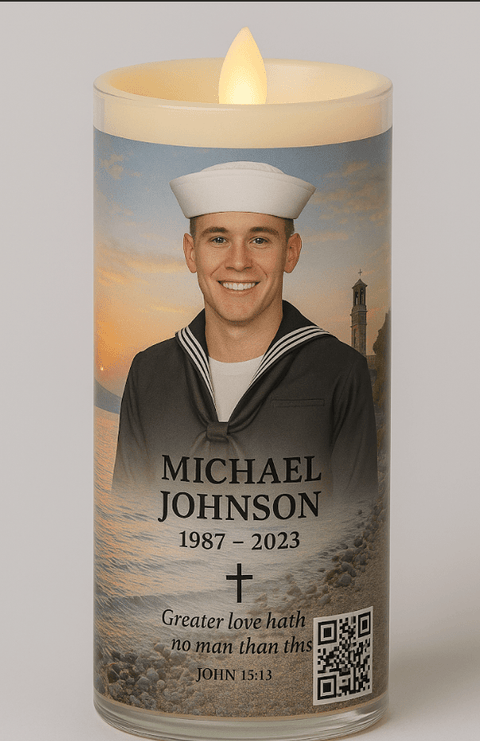 Personalized Memorial LED Candle Tribute Gift - Memorialine