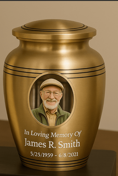 Personalized Memorial Urn with Photo and Engraving - Memorialine