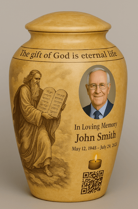 Personalized Memorial Urn with Photo and Engraving - Memorialine