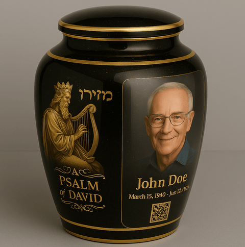 Personalized Memorial Urn with Psalm of David Design - Memorialine