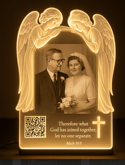 Personalized Wedding Angel LED Light Keepsake - Memorialine
