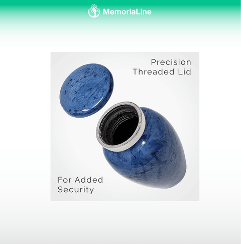 Pisces Blue Small Aluminum Keepsake Cremation Urn, Available in 4 Colors - Memorialine