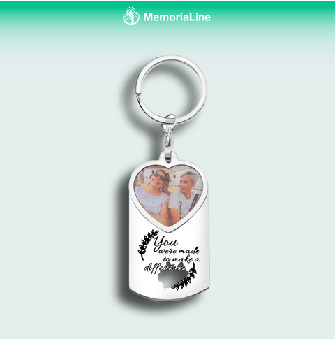 Custom Photo Keychain Heart Shape Stainless