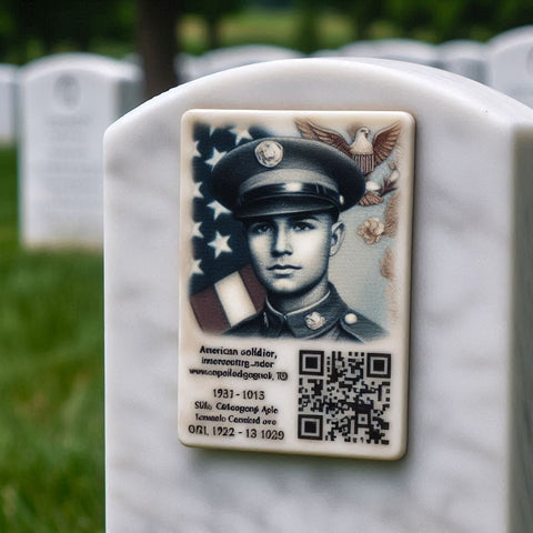 QR Soldier Stickers for Your Gravestone - Memorialine