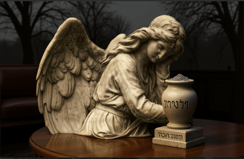 Serene Angel Memorial Statue with Personalized Urn - Memorialine