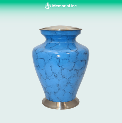 Serenity Blue Adult Cremation Urn (Large) - Memorialine