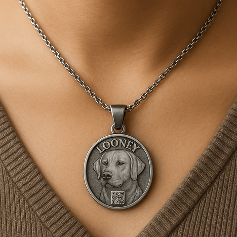 Silver Pendant for Pet Memorial – "Loni" - Memorialine