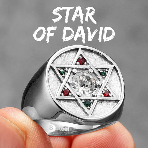 Solomon Star of David Men Rings Stainless Steel Women Jewelry Punk New in Rock Cool Stuff Fashion Accessories Gift Wholesale - Memorialine