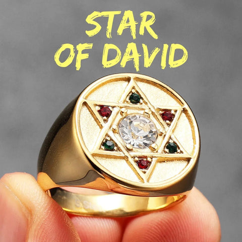 Solomon Star of David Men Rings Stainless Steel Women Jewelry Punk New in Rock Cool Stuff Fashion Accessories Gift Wholesale - Memorialine