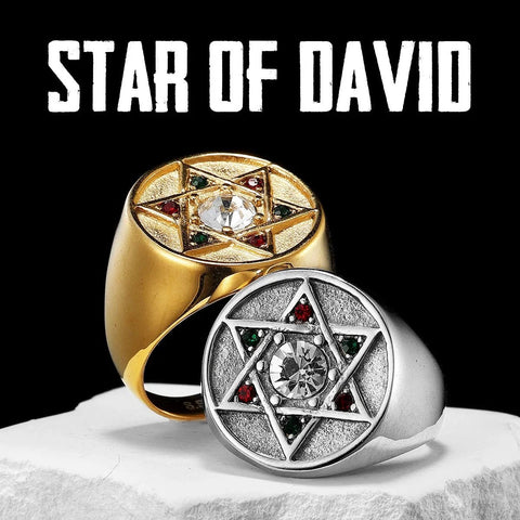 Solomon Star of David Men Rings Stainless Steel Women Jewelry Punk New in Rock Cool Stuff Fashion Accessories Gift Wholesale - Memorialine