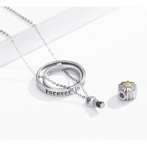 Sunflower Urn Necklace for Ashes - Memorialine