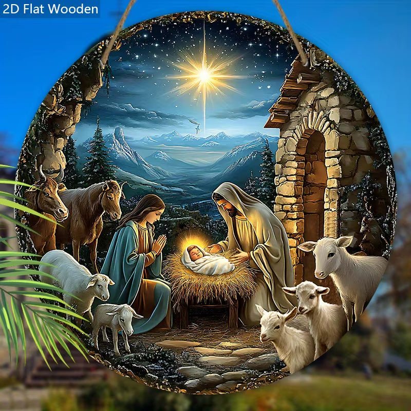Vertical Nativity Scene Wooden Sign | Traditional Christmas Decor ...