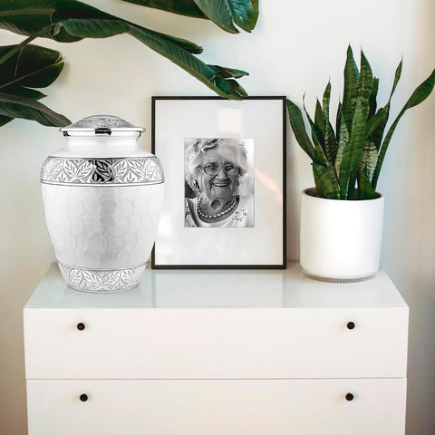 White Cremation Urns - Memorialine
