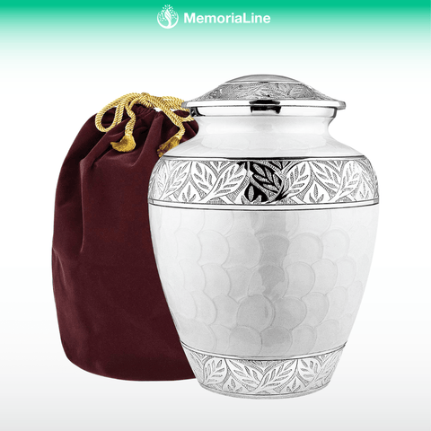White Cremation Urns - Memorialine