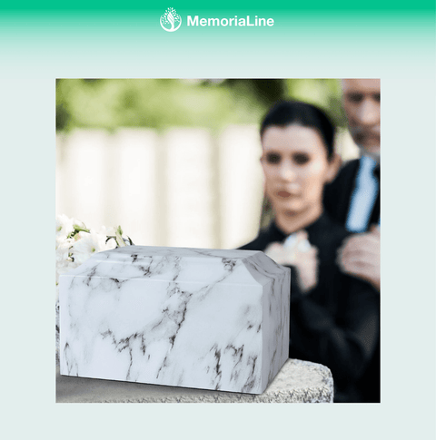 White Marble Cremation Urn - Memorialine