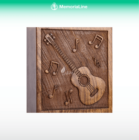Wooden Guitar Cremation Urn for Ashes – Adult & Pet Memorial Urn - Memorialine