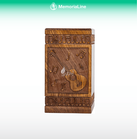 Wooden Guitar Cremation Urn for Ashes – Adult & Pet Memorial Urn - Memorialine